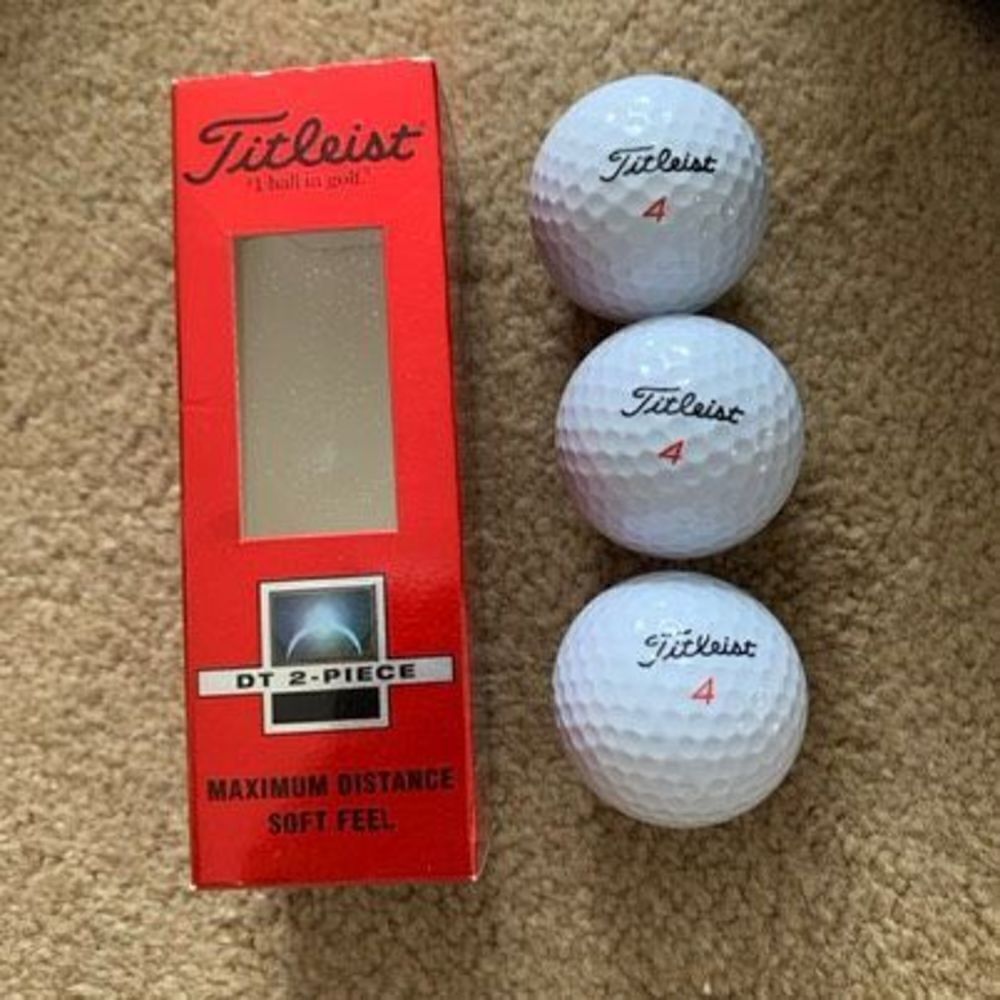 Titleist DT 2-Piece Golf Balls Box Of 3 *New*